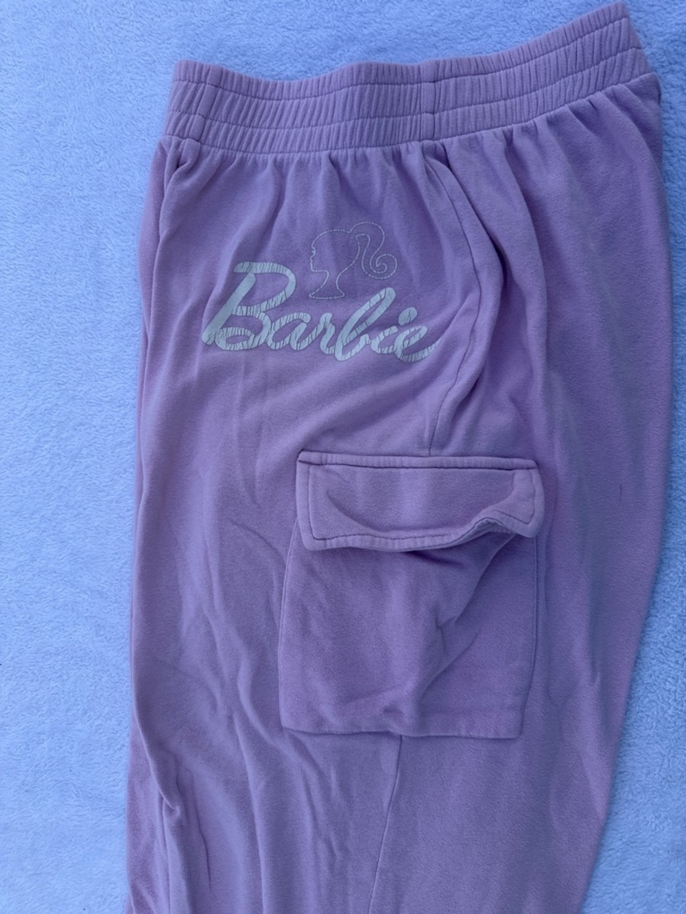 Barbie pink Cargo Flare Sweatpants with Logo